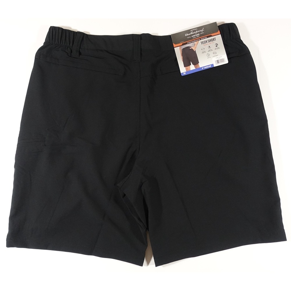 Weatherproof Vintage Tech Shorts Men 36 Regular Fit Stretch Zip Pocket Black